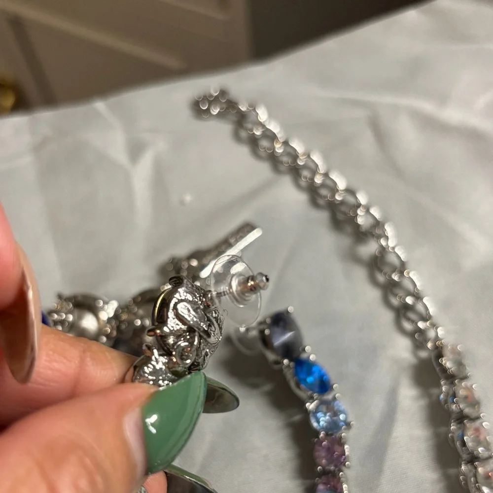 Oscar the la renta vintage Elegant Blue and Silver Jewelry Set - Picture 9 of 10